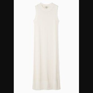 COS Knitted Linen Maxi Dress in Off-White Size XS NWT